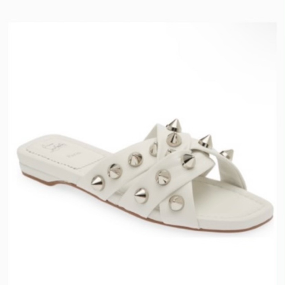 Christian Louboutin White Studded Slide Mule